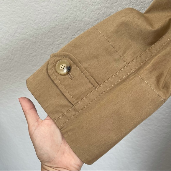 Vince Cotton Trench Coat Dark Khaki Size Large - Picture 6 of 10